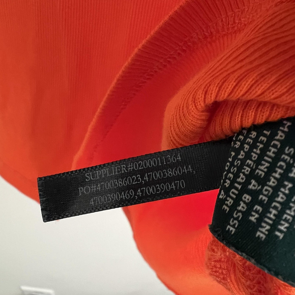 Lauren Ralph Lauren Shirt Womens XL Orange Ribbed Lace Up Neck Short Sleeve Top - Picture 12 of 12